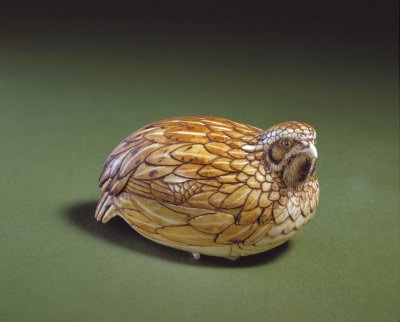 图片[1]-Ivory carving quail box-China Archive